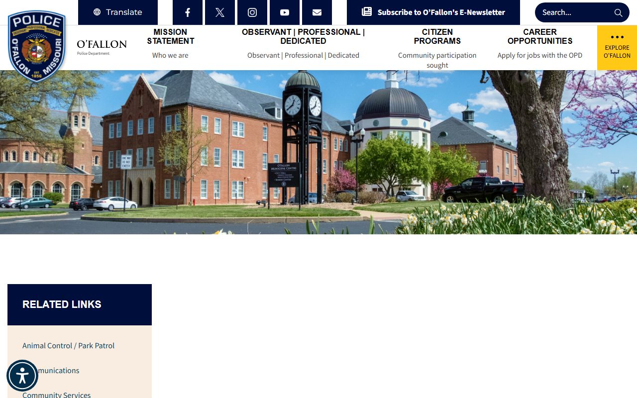 O'Fallon Police Records Division page for released inmates information