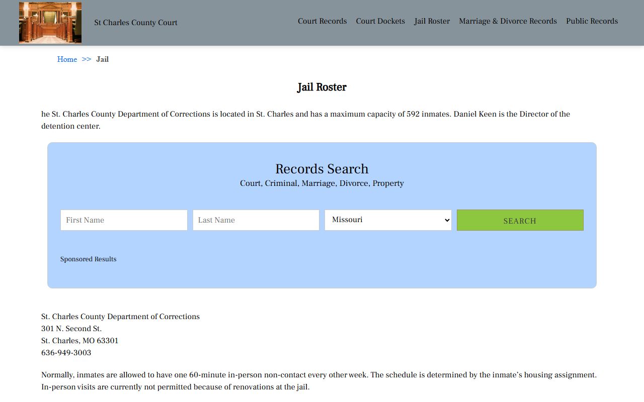 St. Charles County jail roster search for O'Fallon released inmates