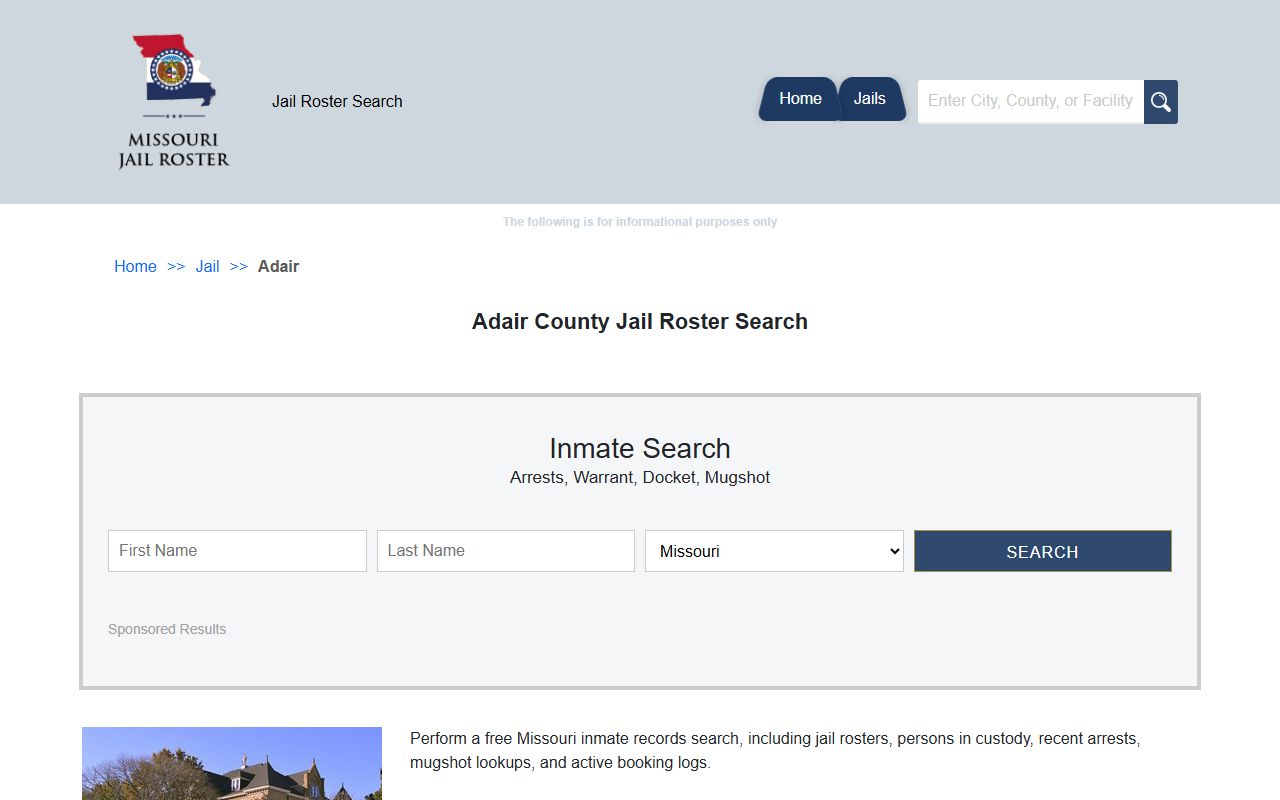 Adair County released inmates jail roster information