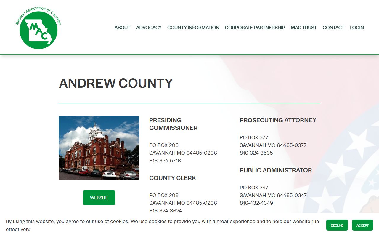 Andrew County directory for released inmates records