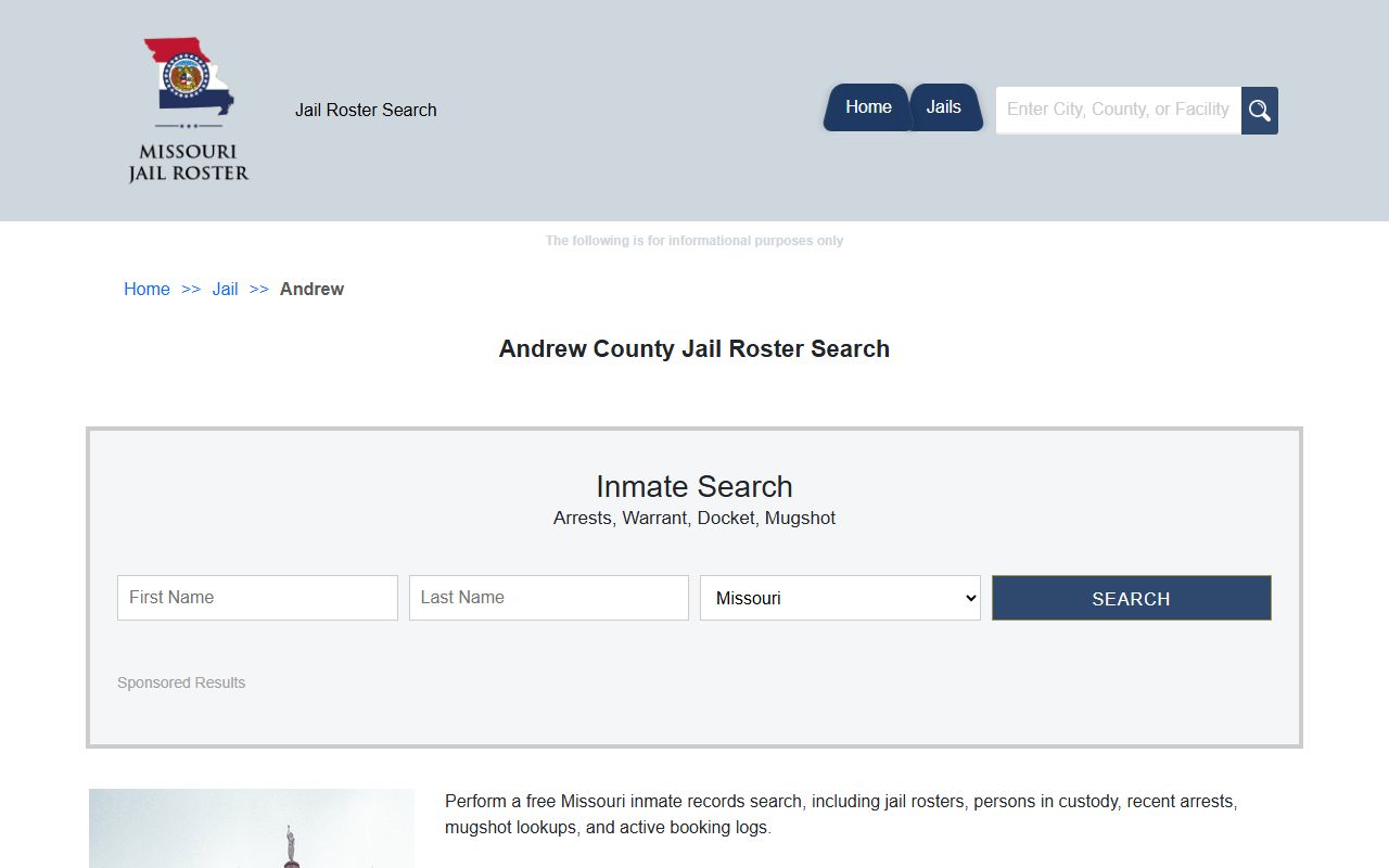 Andrew County jail roster search for released inmates
