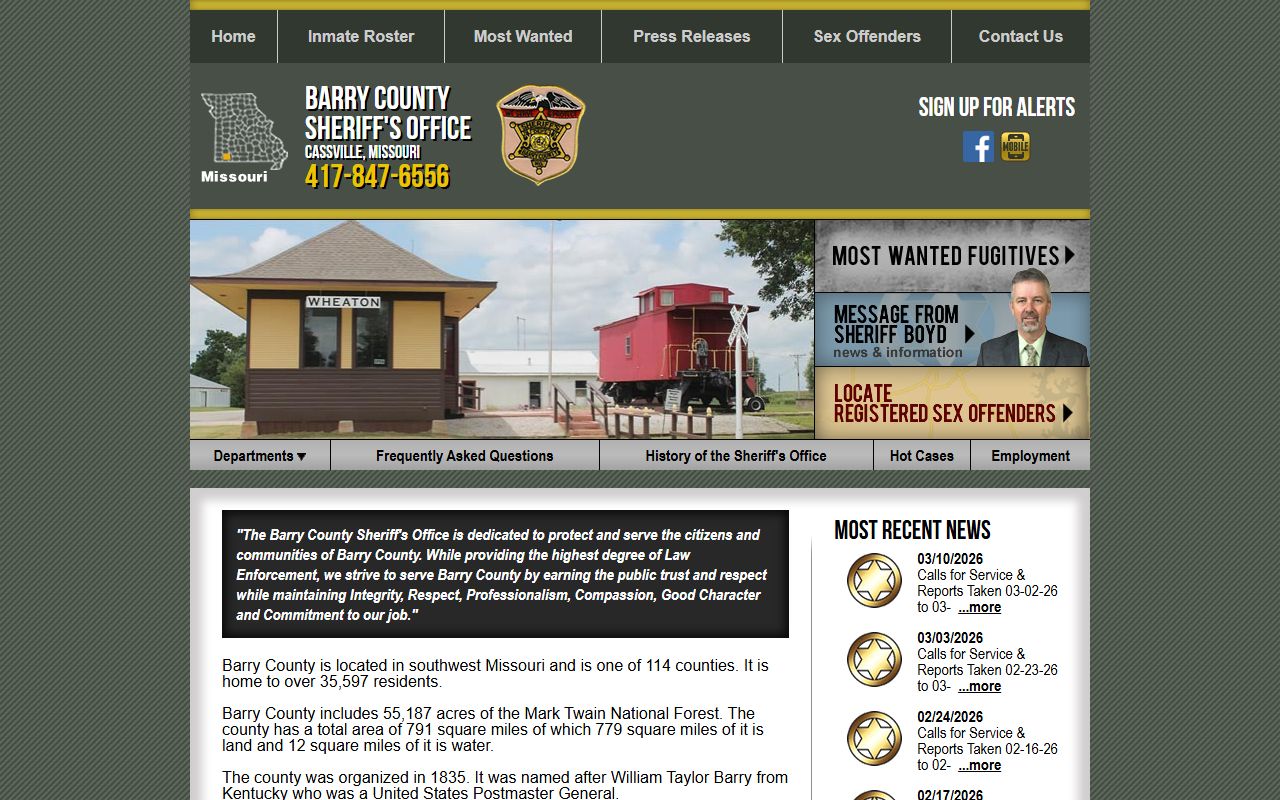 Barry County Sheriff's Office released inmates roster