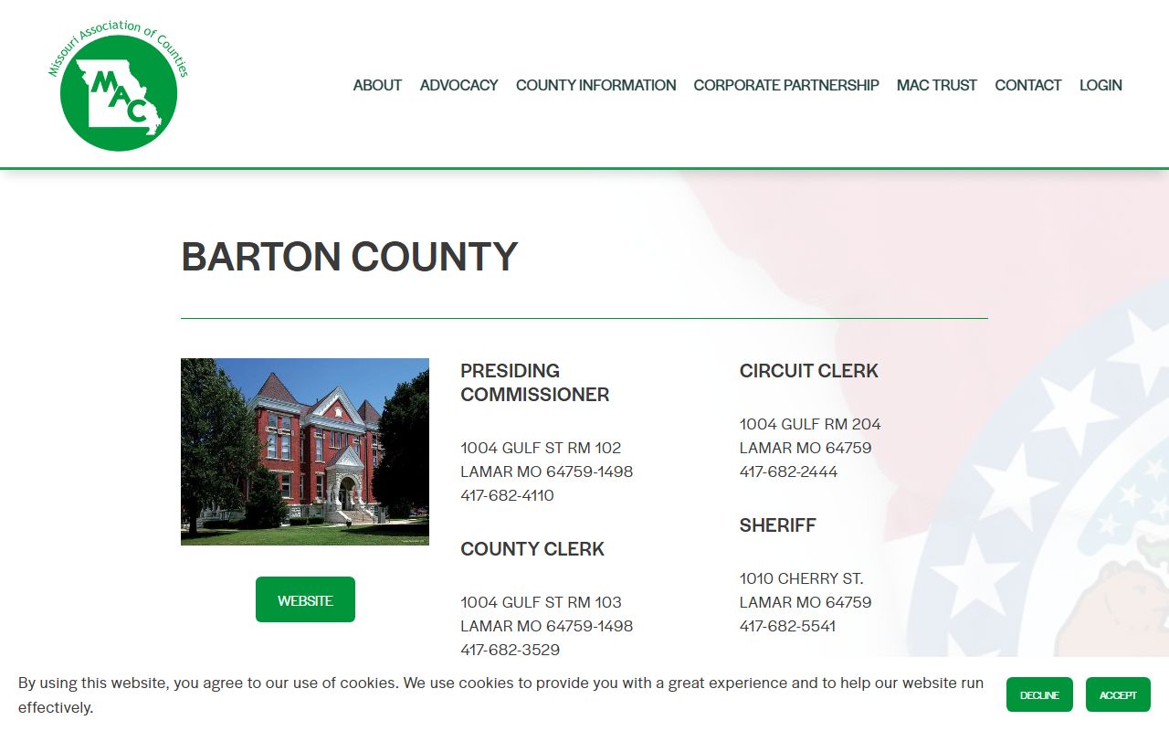 Barton County directory for released inmates records