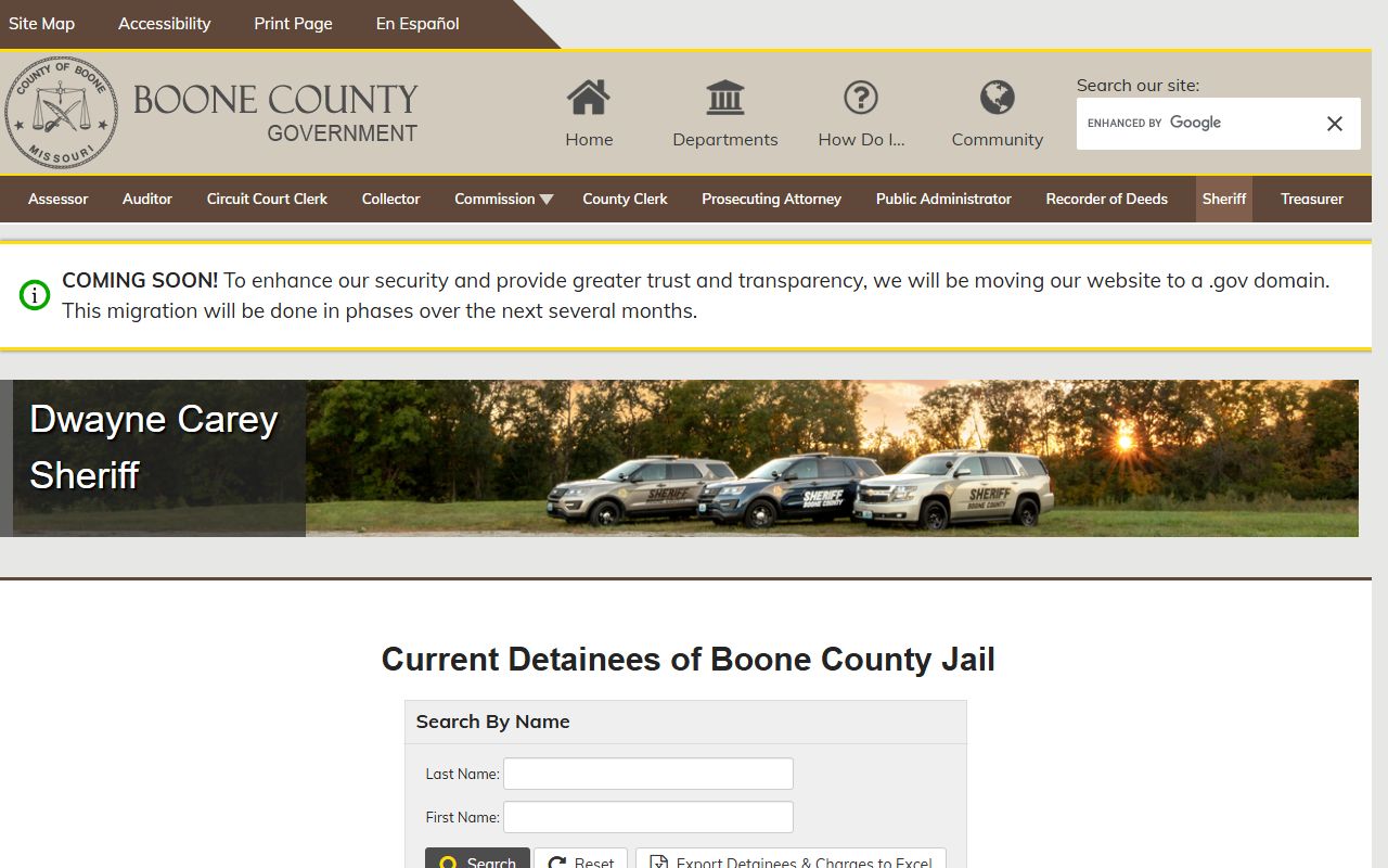 Boone County released inmates current detainees search portal