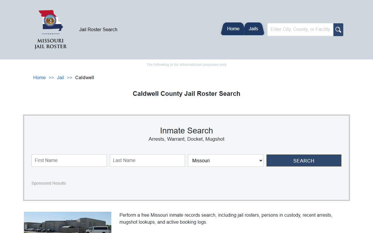 Caldwell County Missouri jail information for released inmates search