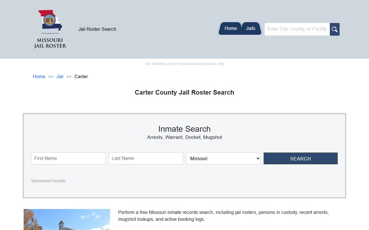 Carter County Missouri jail information for released inmates search