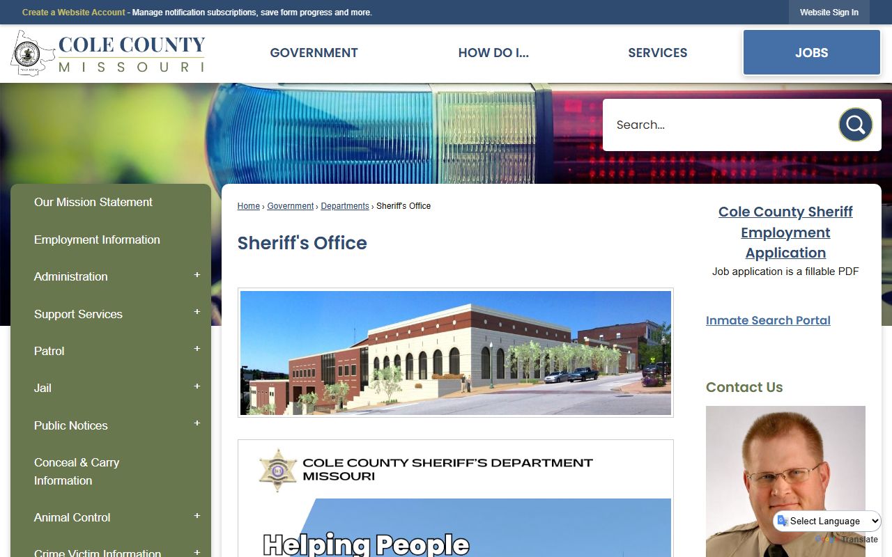 Cole County released inmates Sheriff's Office website