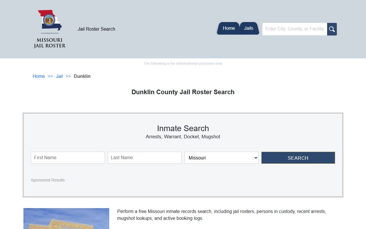 Dunklin County released inmates jail roster search
