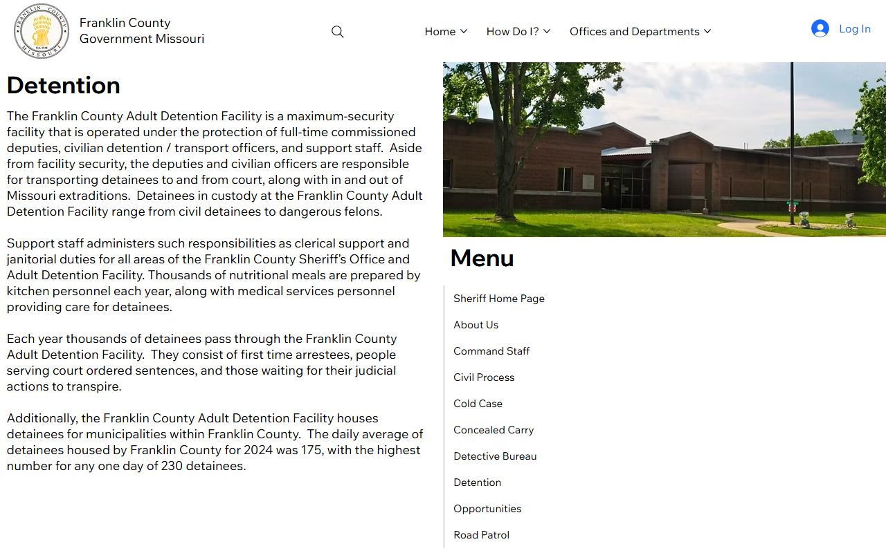Franklin County Missouri Detention Center released inmates records