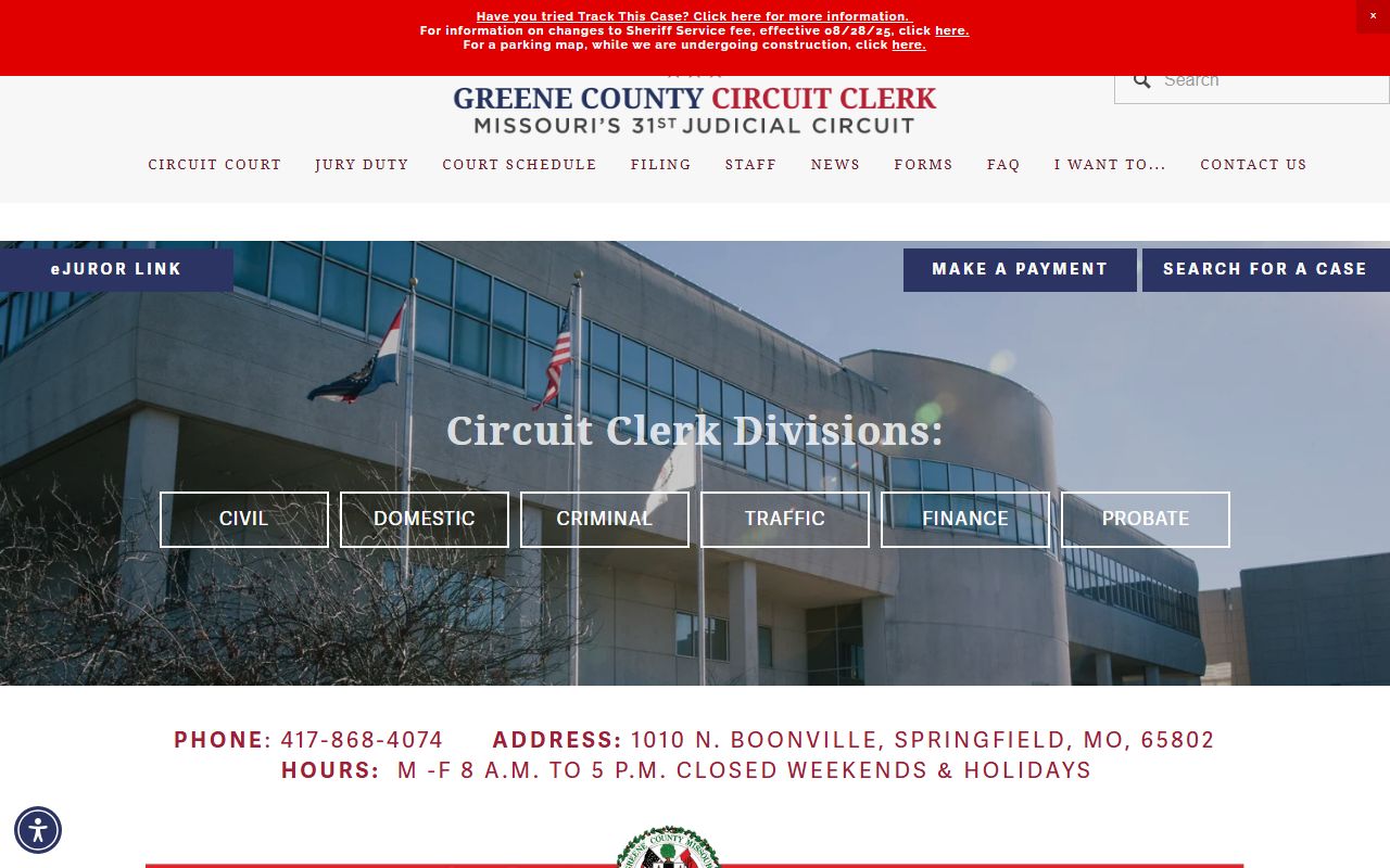 Greene County Missouri Courts released inmates court records