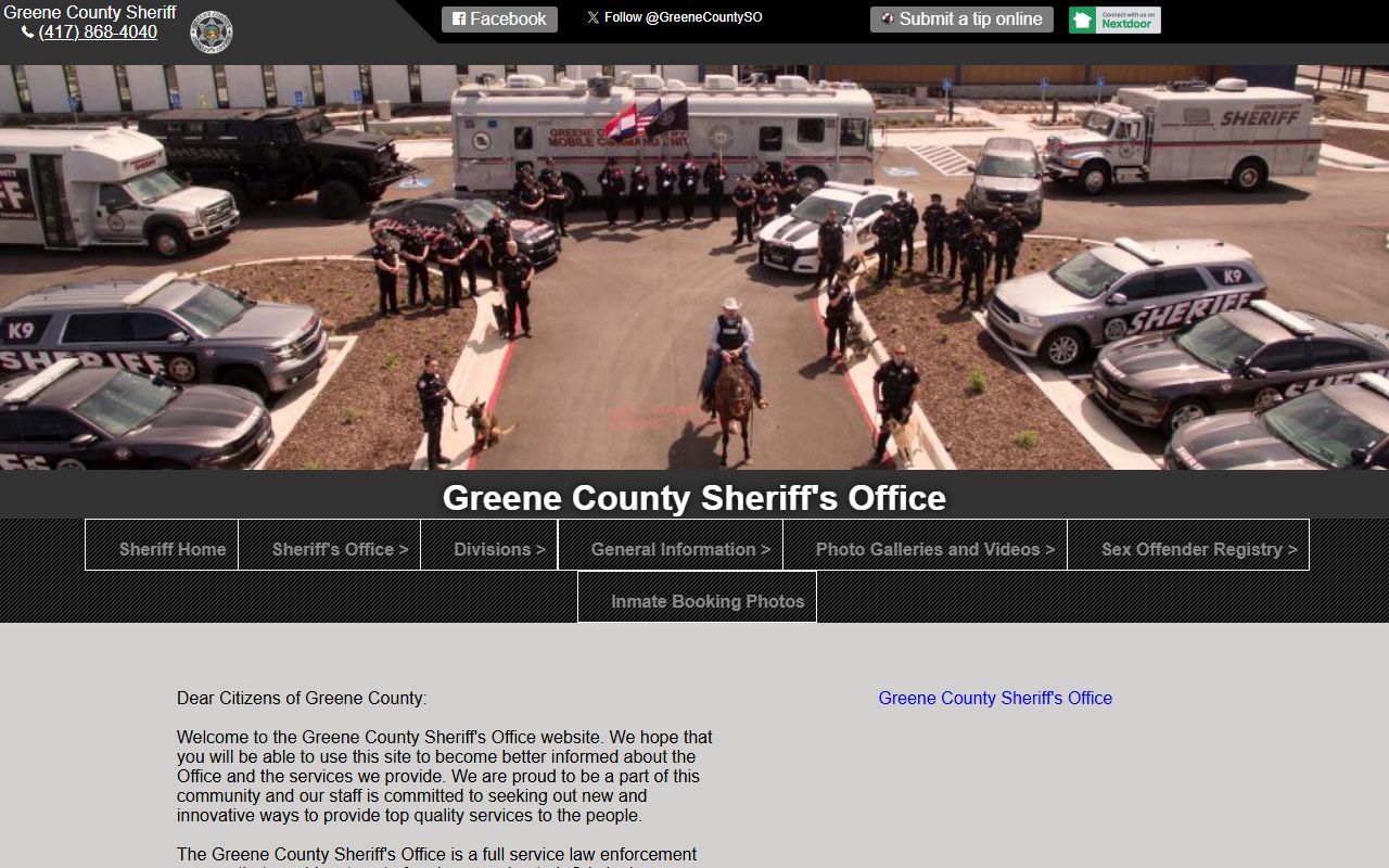 Greene County Missouri Sheriff Office released inmates information