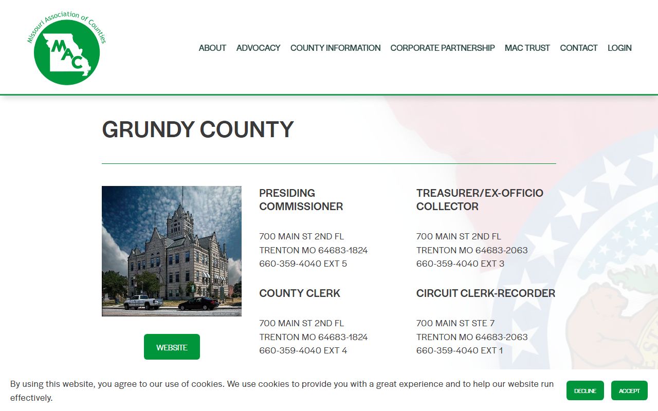 Grundy County Missouri directory released inmates county information