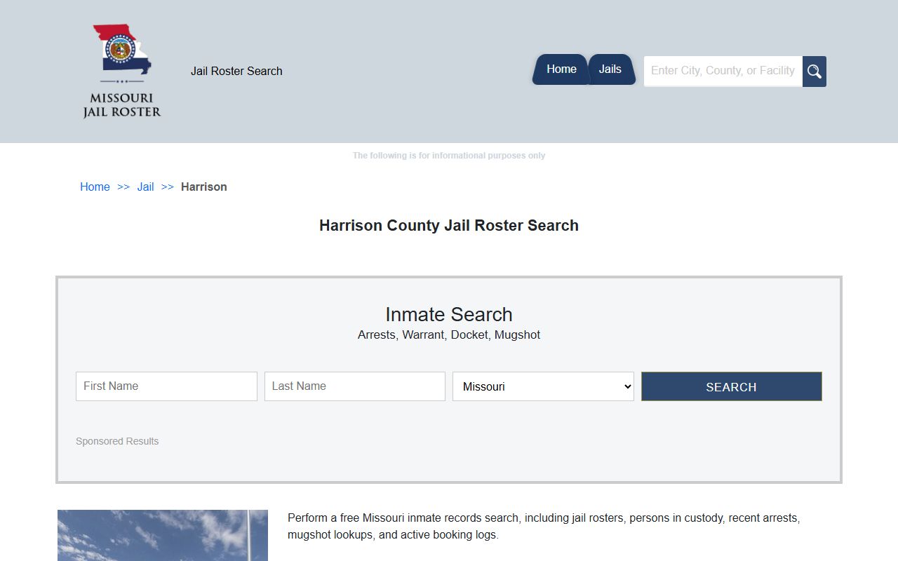 Harrison County Missouri jail roster released inmates search