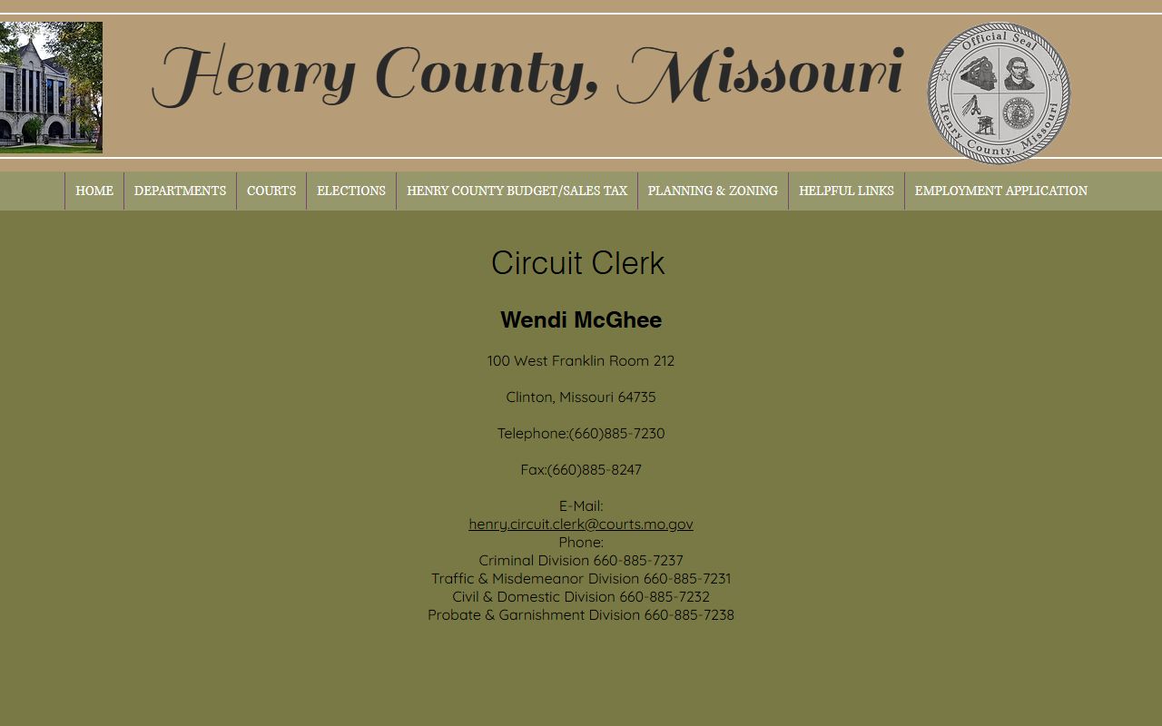 Henry County Circuit Clerk released inmates court records