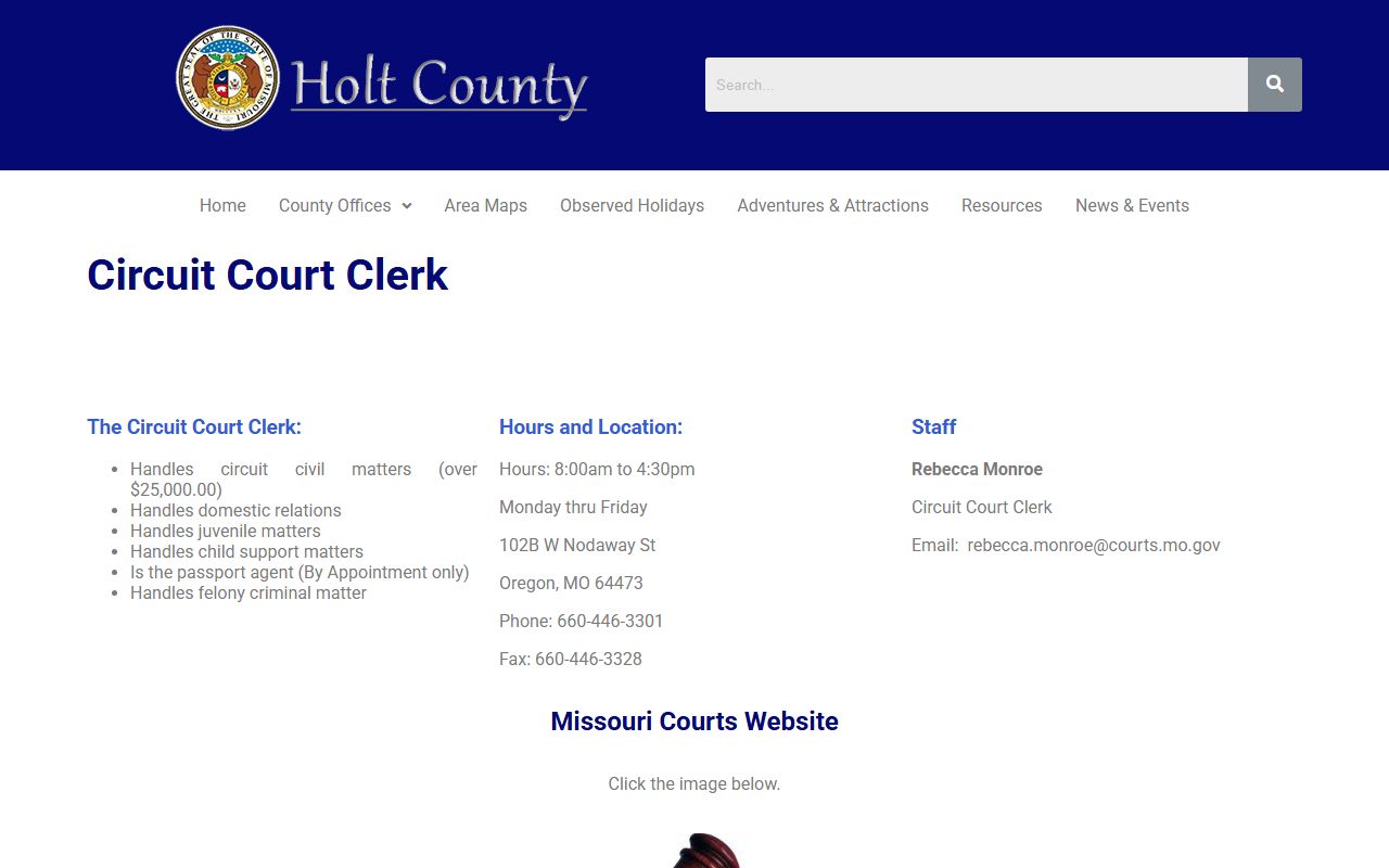 Holt County Circuit Court Clerk released inmates records