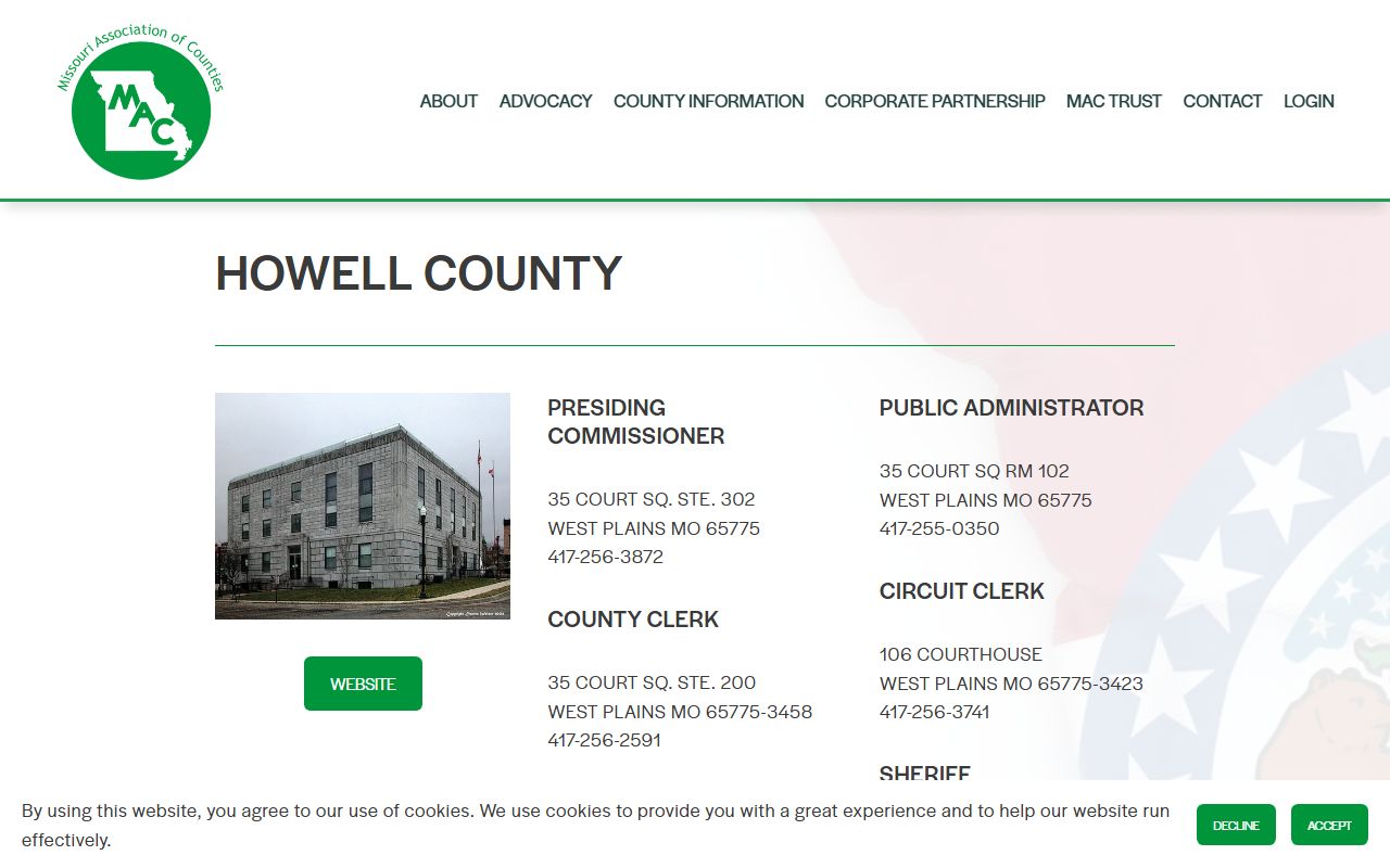 Howell County directory for released inmates records