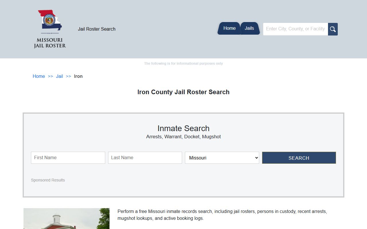 Iron County Missouri released inmates jail roster search