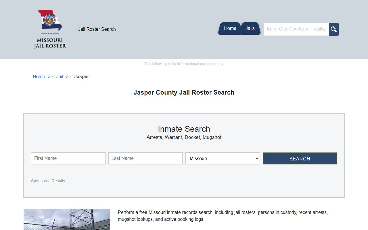 Jasper County Missouri jail information for released inmates