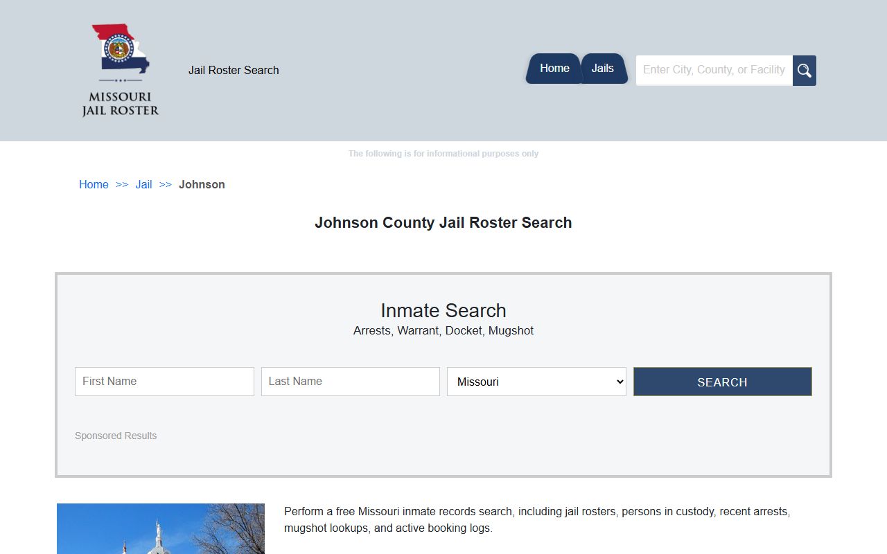 Johnson County Missouri jail information for released inmates search