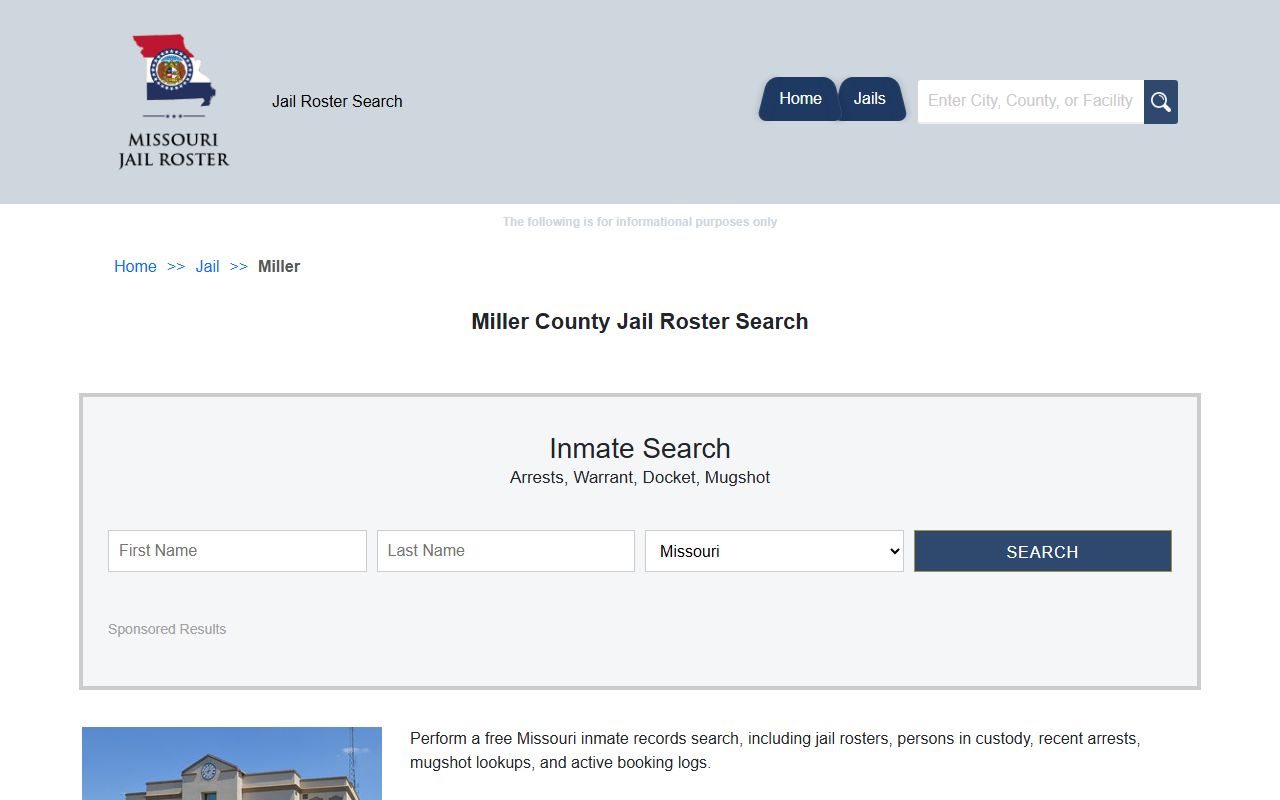 Miller County released inmates jail roster search