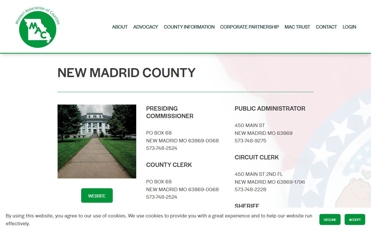 New Madrid County released inmates directory information