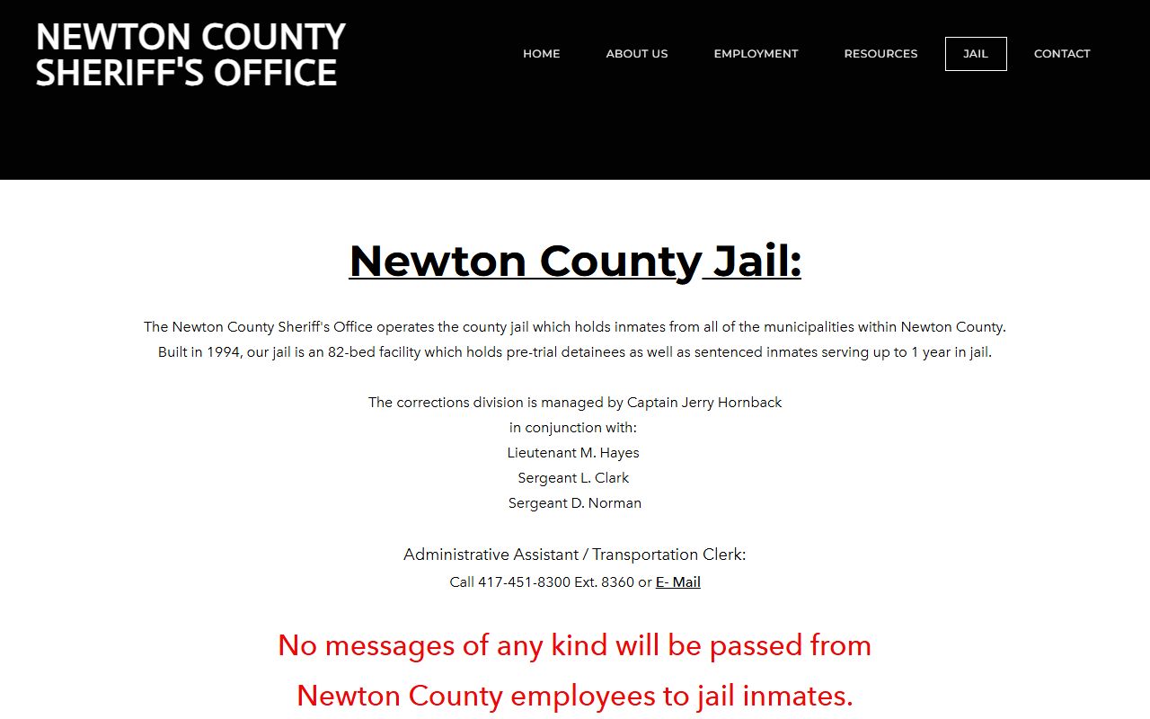 Newton County released inmates Sheriff's Office information