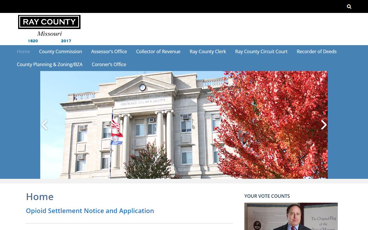 Ray County government website for released inmates information