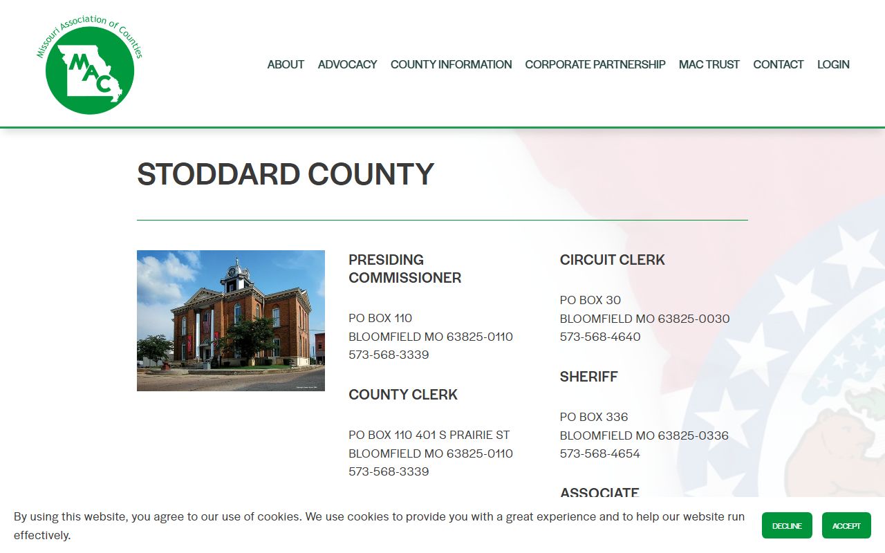 Stoddard County released inmates directory information
