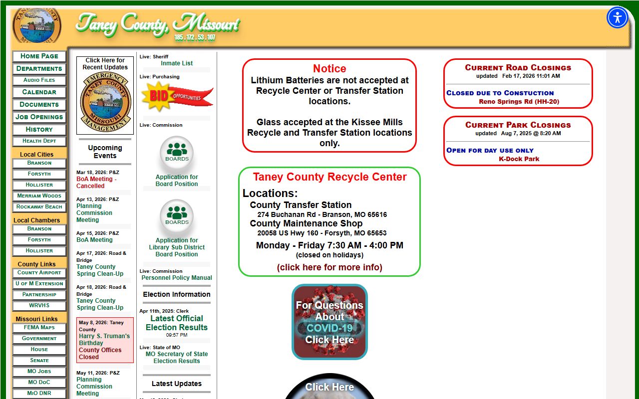 Taney County released inmates government website